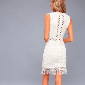 Lulu’s Kenna White Crochet Sleeveless Bodycon Dress